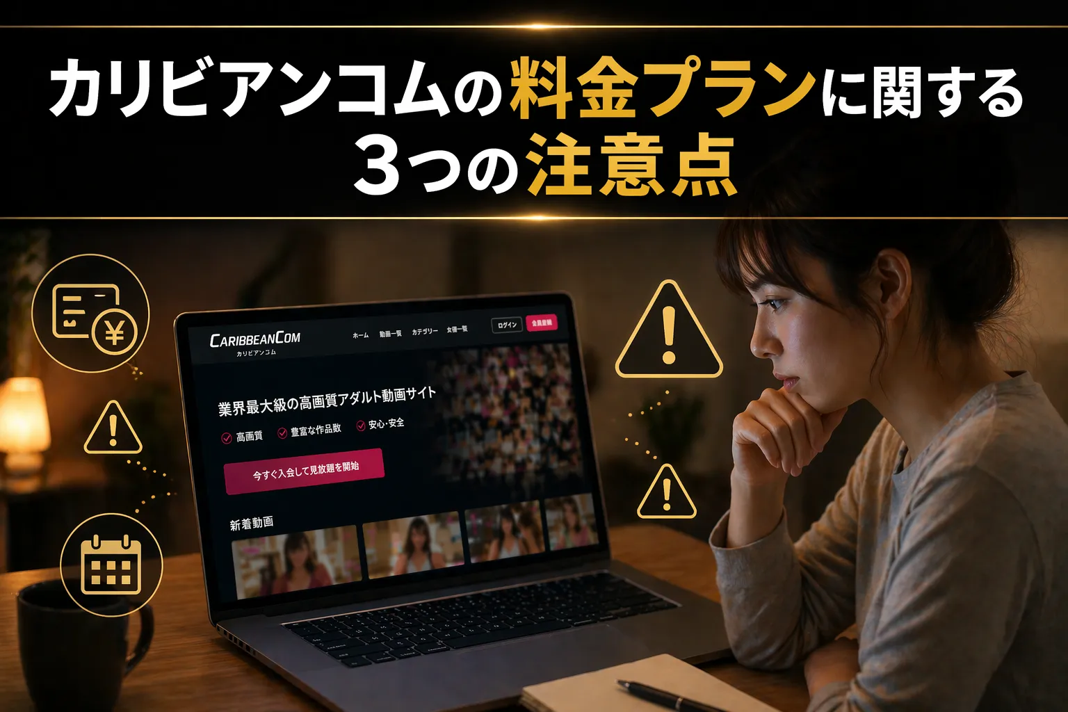 カリビアンコムの料金プランに関する3つの注意点