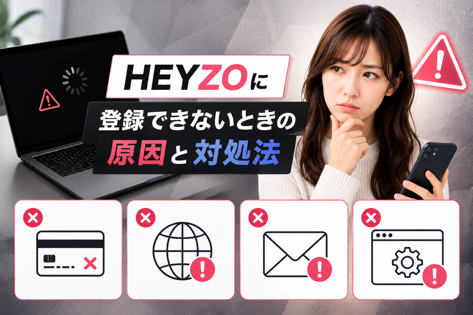 HEYZOに登録できないときの原因と対処法