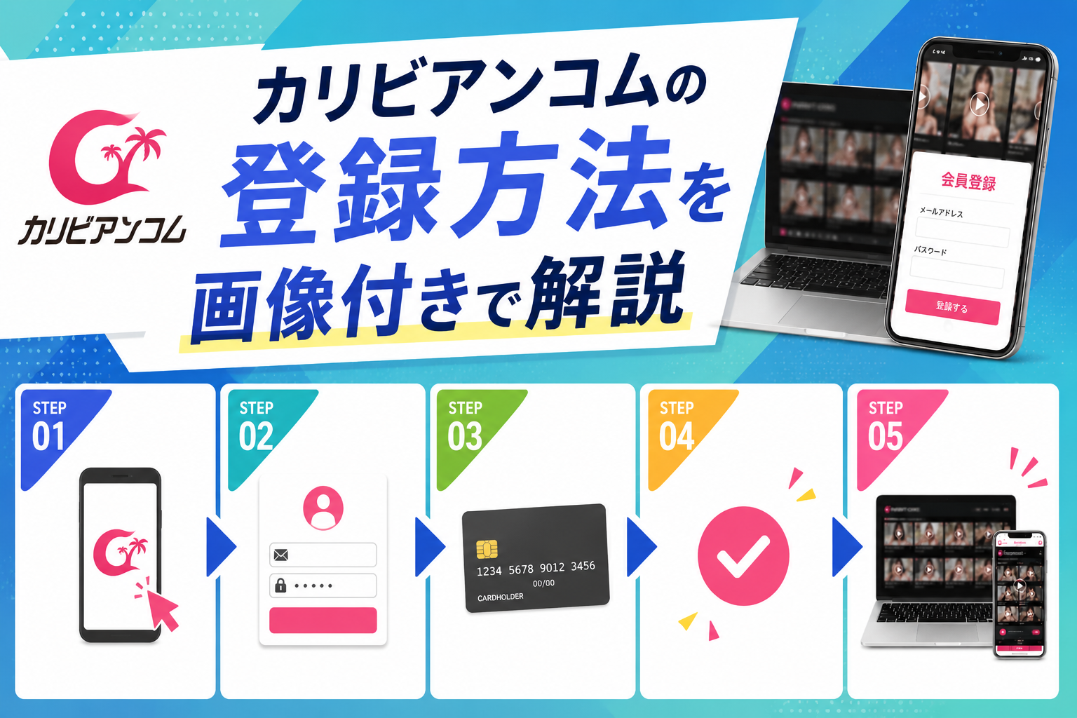 カリビアンコムの登録方法を画像付きで解説