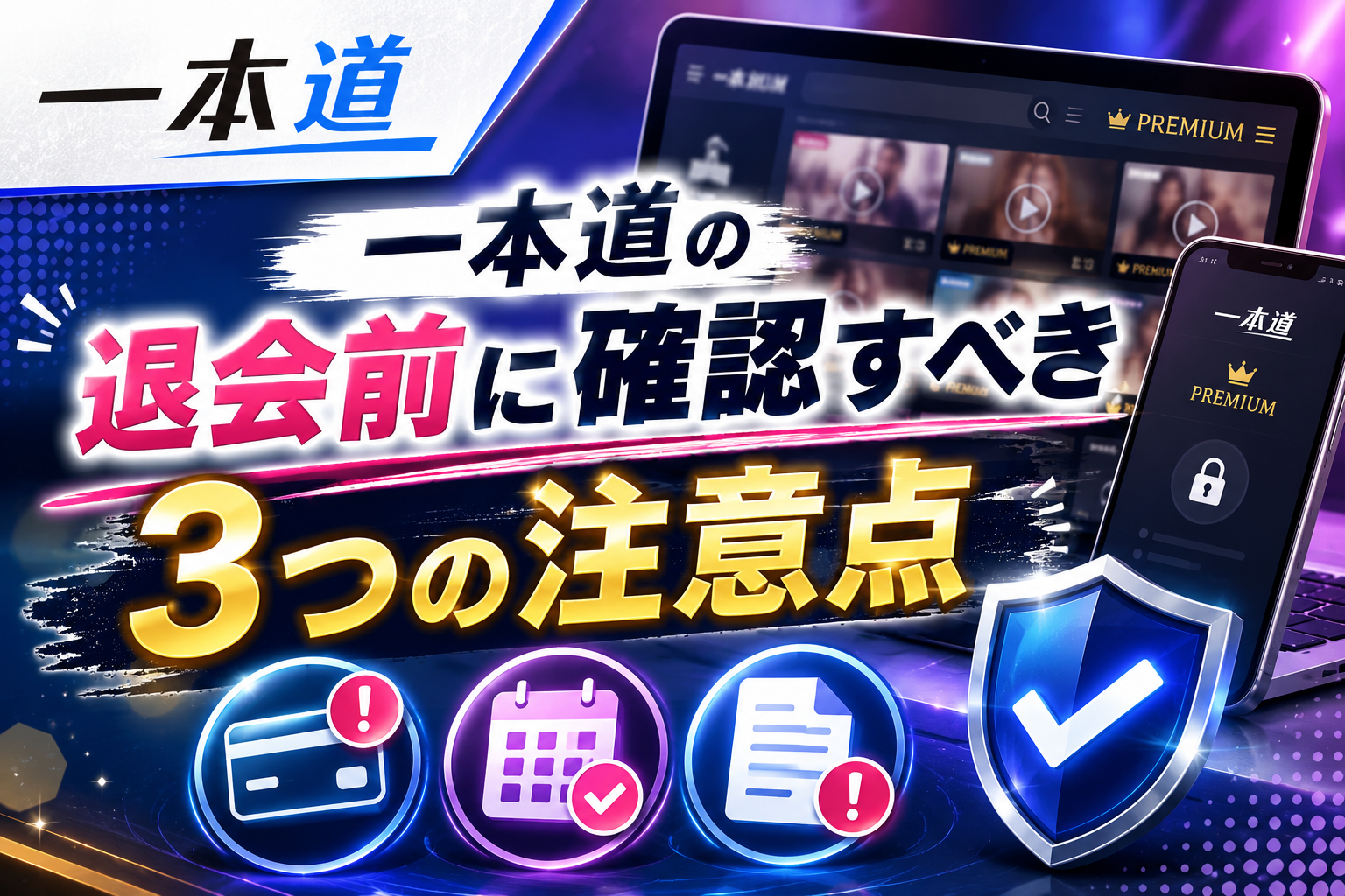 一本道の退会前に確認すべき3つの注意点