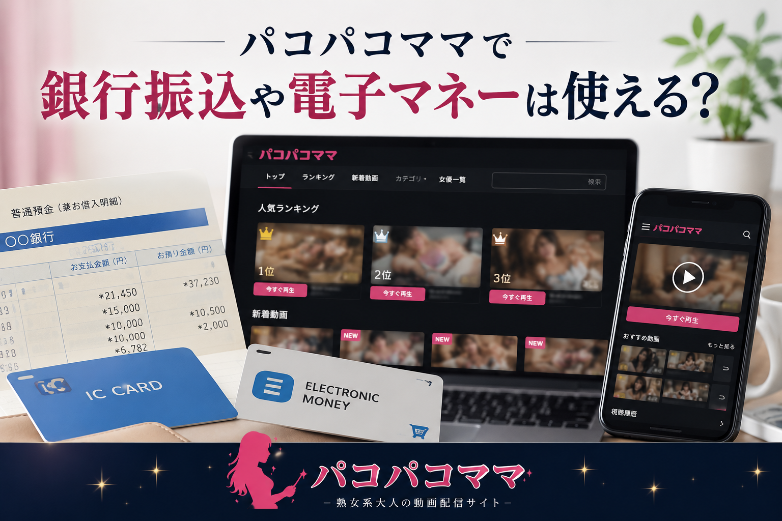 パコパコママで銀行振込や電子マネーは使える？