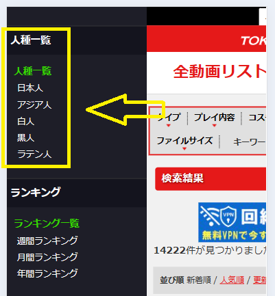 東京熱の検索項目