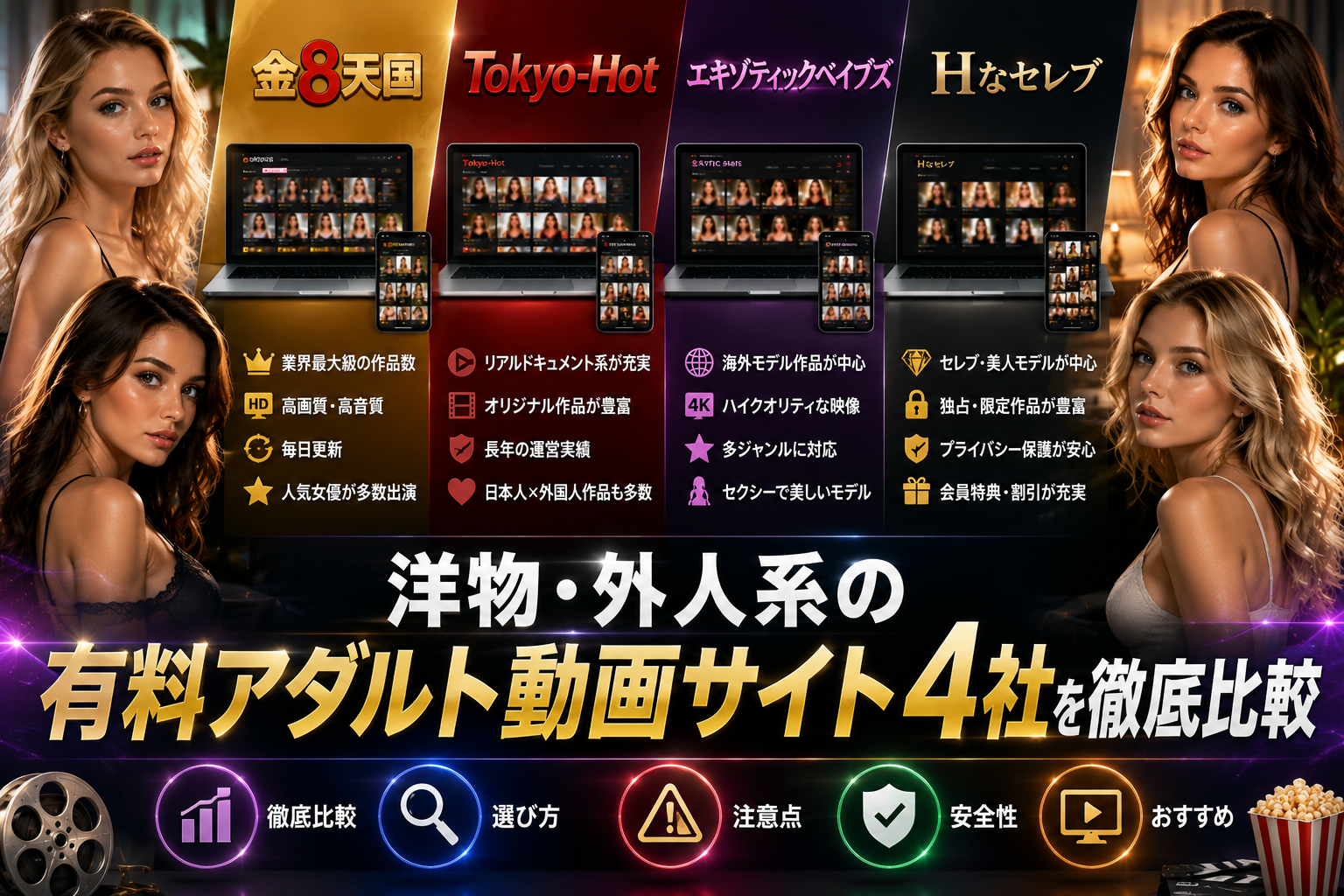 洋物・外人系の有料アダルト動画サイト4社を徹底比較