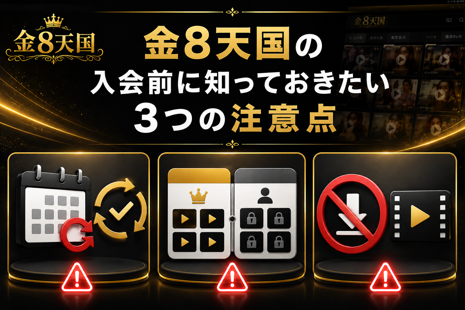 金8天国の入会前に知っておきたい3つの注意点