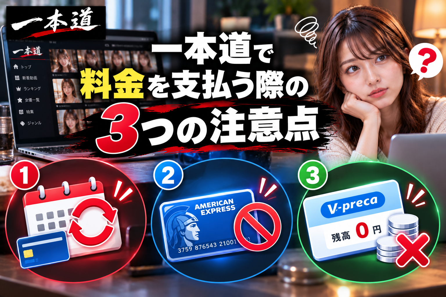一本道で料金を支払う際の3つの注意点